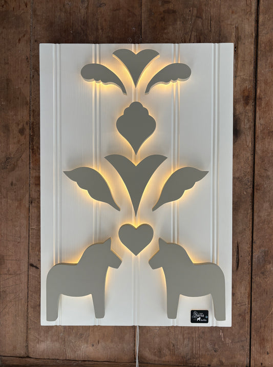 Beige-grå-grön på vit bakgrund